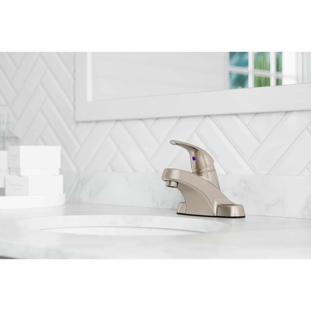 Pfirst Series Single Control 4'' Centerset Bathroom Faucet in Brushed Nickel
