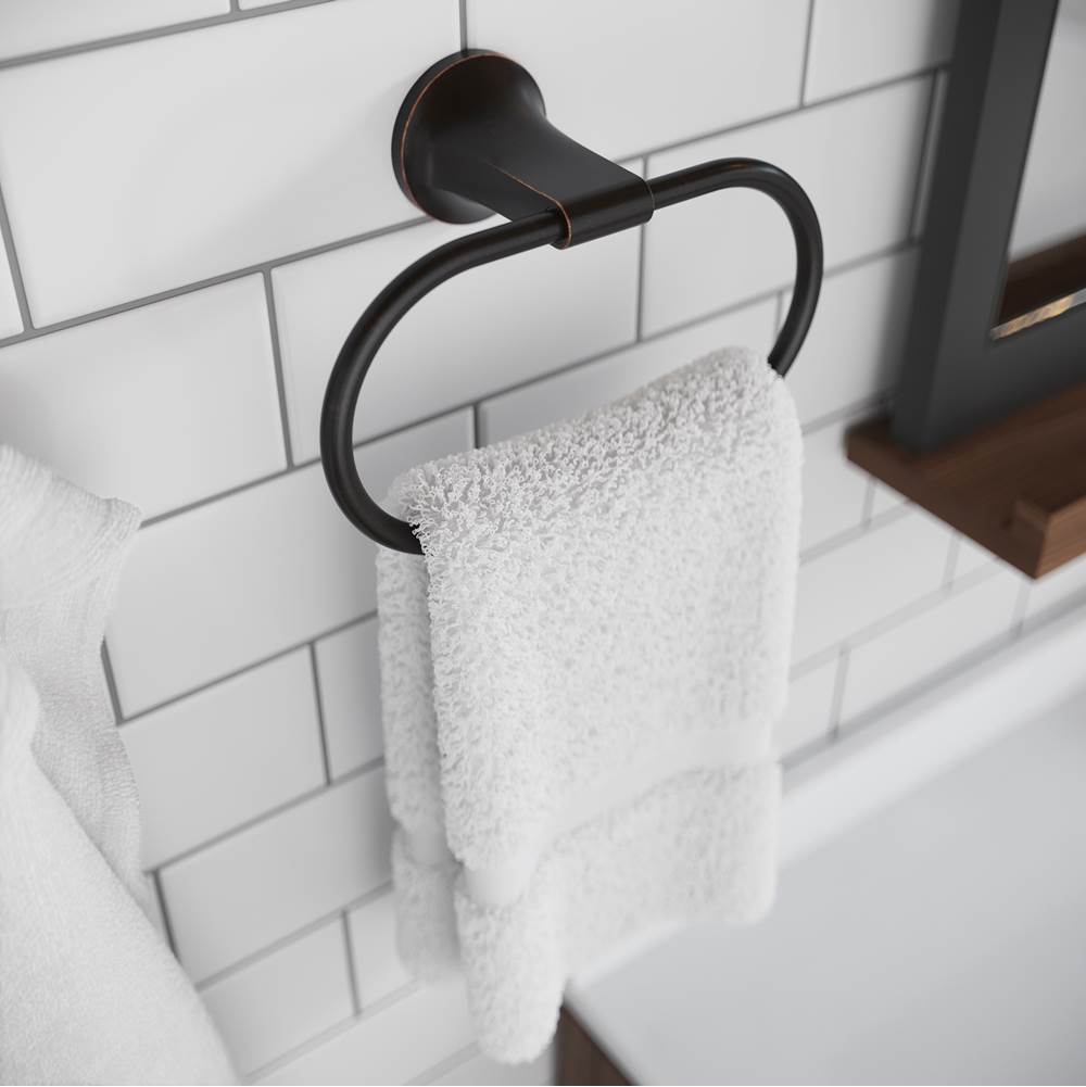 Pfirst Modern Towel Ring in Matte Black