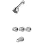Pfister - Pfister 3-Handle Tub & Shower Faucet with Metal Knob Handles in Polished Chrome - Polished Chrome