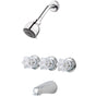Pfister - Pfister 3-Handle Tub & Shower Faucet with Acrylic Knob Handles in Polished Chrome - Polished Chrome