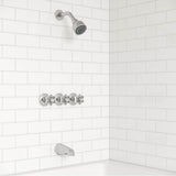 Pfister 3-Handle Tub & Shower Faucet with Acrylic Knob Handles in Polished Chrome