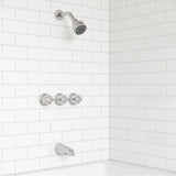 Pfister 3-Handle Tub & Shower Faucet with Metal Knob Handles in Polished Chrome