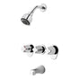 Pfister - 3-Handle Tub & Shower Faucet with Metal Knob Handles - Polished Chrome