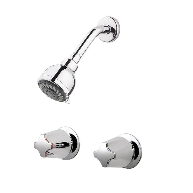 Pfister - Pfister 2-Handle Tub & Shower Faucet with Metal Verve Knob Handles in Polished Chrome - Polished Chrome