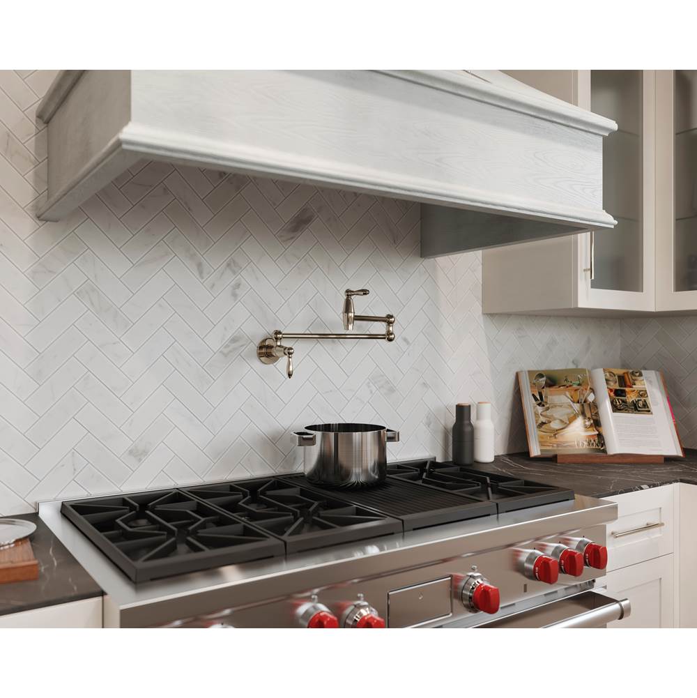 Port Haven 2-Handle Pot Filler Faucet in Brushed Gold