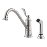 Pfister - Portland 1-Handle Kitchen Faucet with Side Spray in Stainless Steel - Stainless Steel