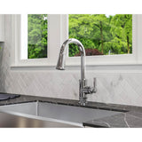 Port Haven 1-Handle Pull-Down Kitchen Faucet in Brushed Gold