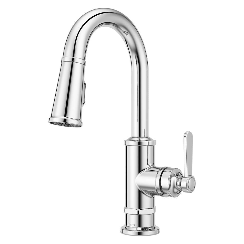 Pfister - Port Haven Pull-Down Bar/Prep Faucet in Polished Chrome - Polished Chrome
