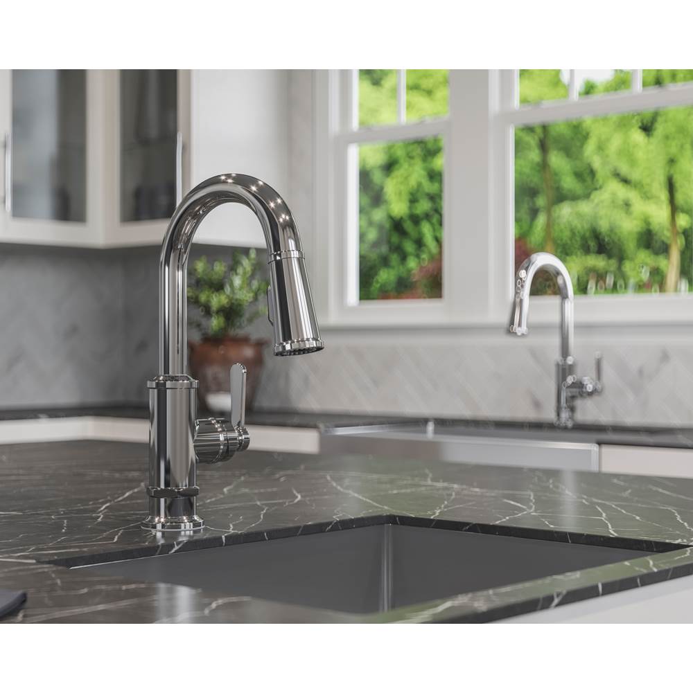 Port Haven Pull-Down Bar/Prep Faucet in Brushed Gold