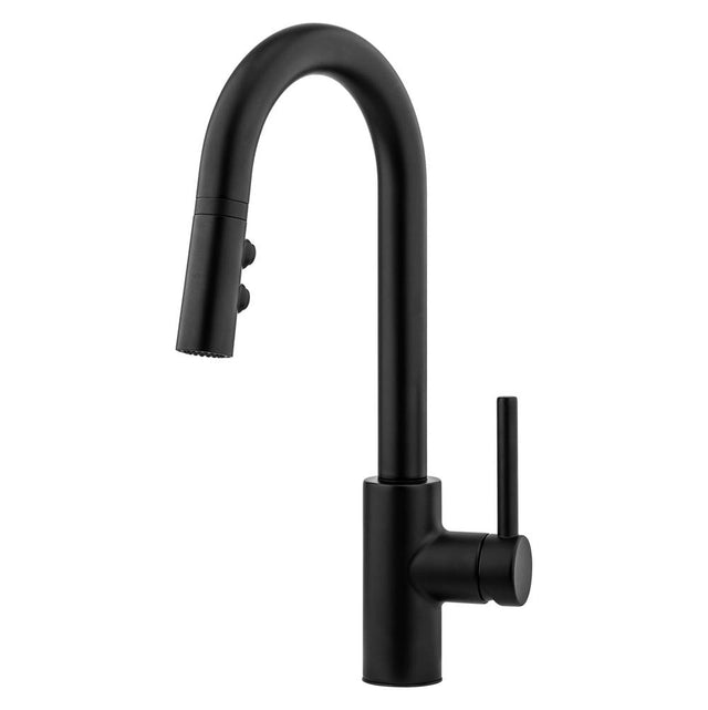 Pfister - Stellen1-Handle Pull-Down Bar/Prep Kitchen Faucet in Matte Black - Matte Black