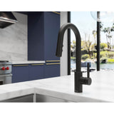Stellen1-Handle Pull-Down Bar/Prep Kitchen Faucet in Matte Black