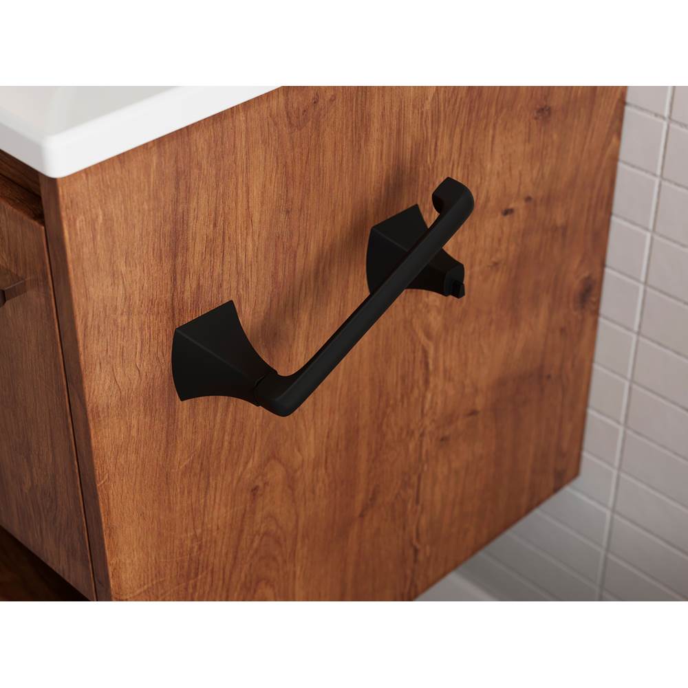 Soft Square Toilet Paper Holder in Matte Black