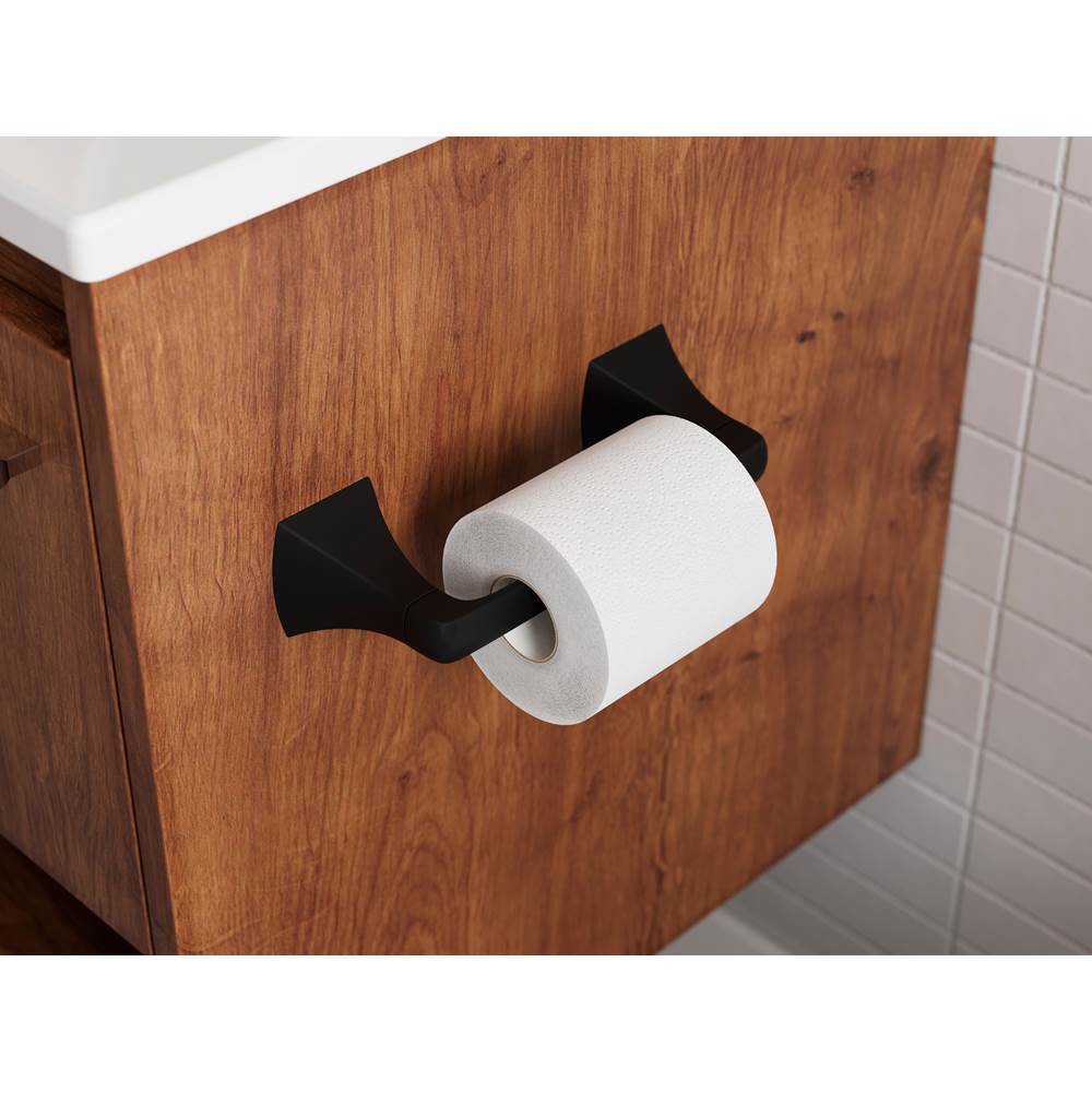 Soft Square Toilet Paper Holder in Matte Black