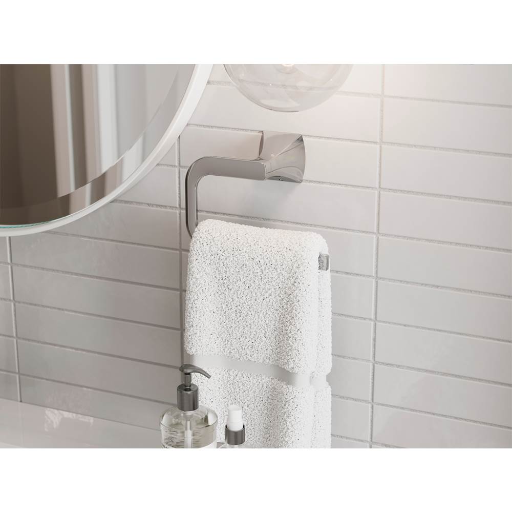 Soft Square Towel Ring in Matte Black
