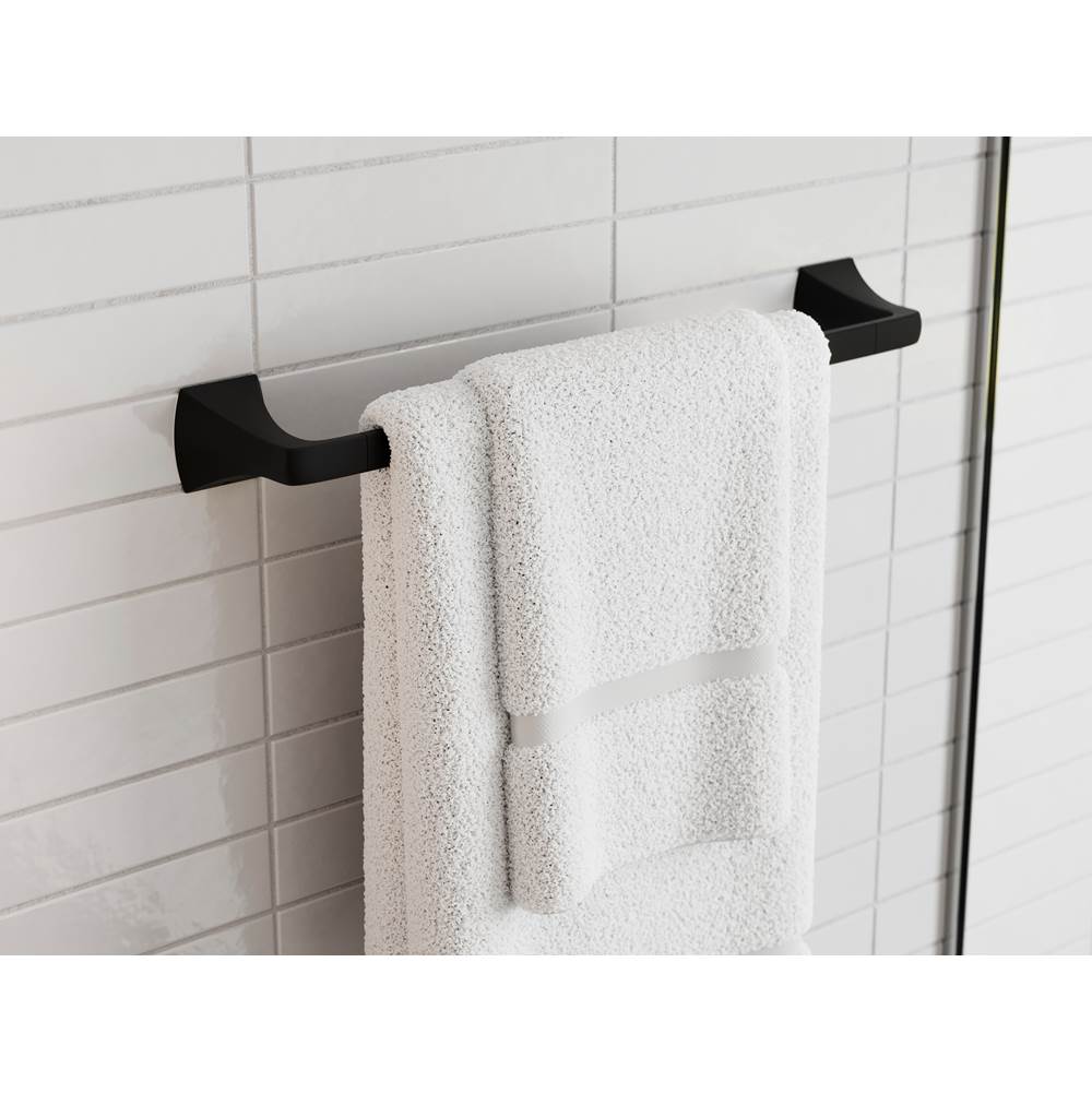 Soft Square 18 in. Towel Bar in Matte Black