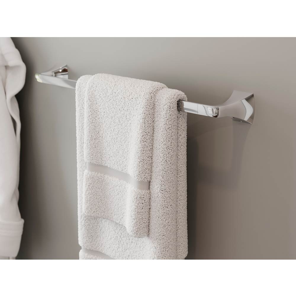 Soft Square 24  in. Towel Bar in Matte Black