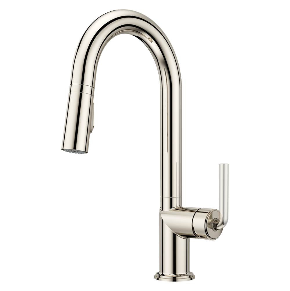 Pfister - Tenet 1-Handle Pull-Down Bar/Prep Faucet in Polished Nickel - Polished Nickel