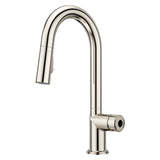 Tenet 1-Handle Pull-Down Bar/Prep Faucet in Brushed Gold