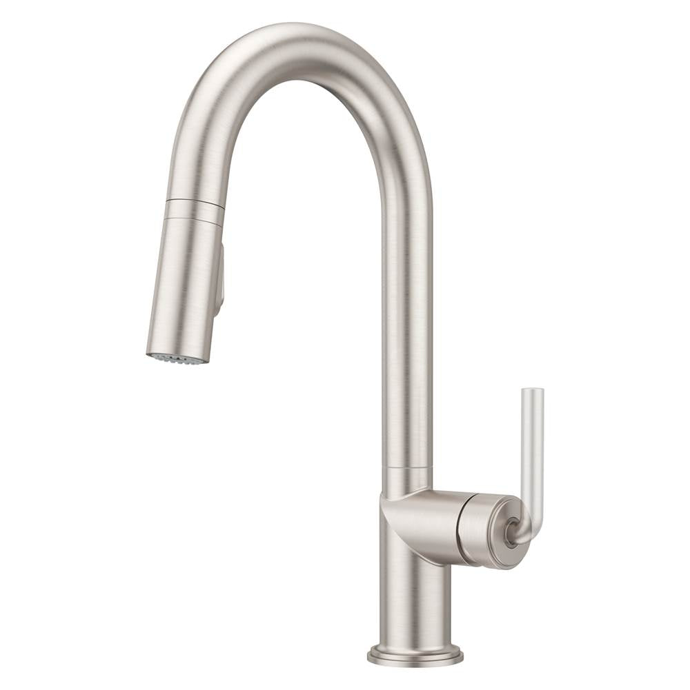 Pfister - Tenet 1-Handle Pull-Down Bar/Prep Faucet in Spot Defense Brushed Nickel - Spot Defense Brushed Nickel