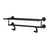 Pfister - Tisbury 24'' Towel Rack with Two Hanging Hooks in Tuscan Bronze - Tuscan Bronze