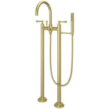 Pfister - Tisbury Traditional Free-standing Tub Filler with Hand Shower in Brushed Gold - Brushed Gold