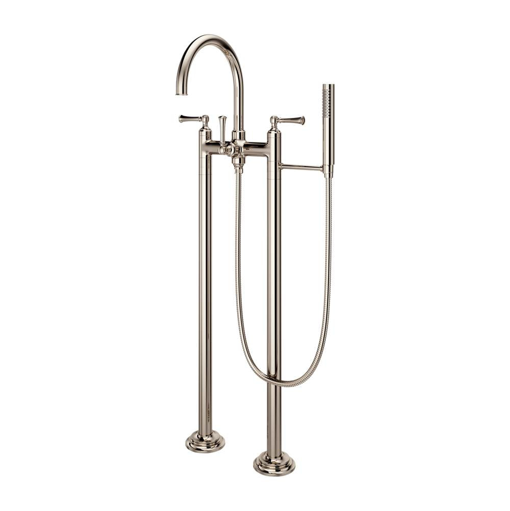 Pfister - Tisbury Traditional 2-Handle Tub Filler with Hand Shower in Polished Nickel - Polished Nickel