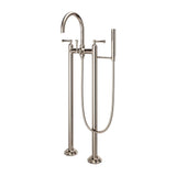 Pfister - Tisbury Traditional 2-Handle Tub Filler with Hand Shower in Polished Nickel - Polished Nickel