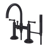 Pfister - Tisbury Deck Mount 2-Handle Tub Filler with Hand Shower in Tuscan Bronze - Tuscan Bronze