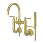 Pfister - Tisbury Wall Mounted Tub Filler with Hand Shower in Brushed Gold - Brushed Gold