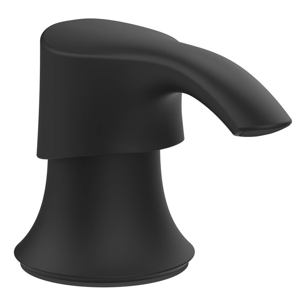 Pfister - Pfister Transitional Round Soap Dispenser with SoloTiltE in Matte Black - Matte Black