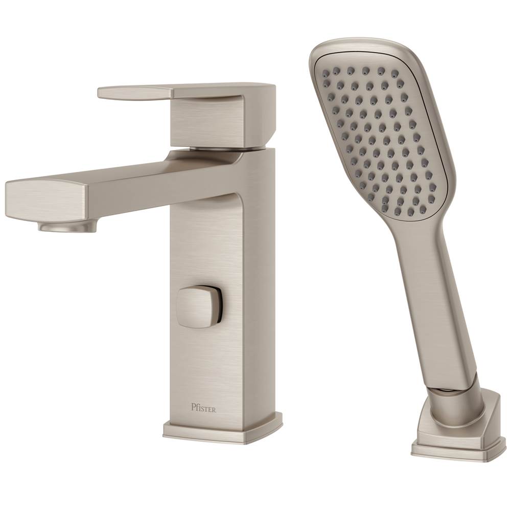 Pfister - Deckard Single Handle Complete Roman Tub Trim with Handheld Shower in Brushed Nickel - Brushed Nickel