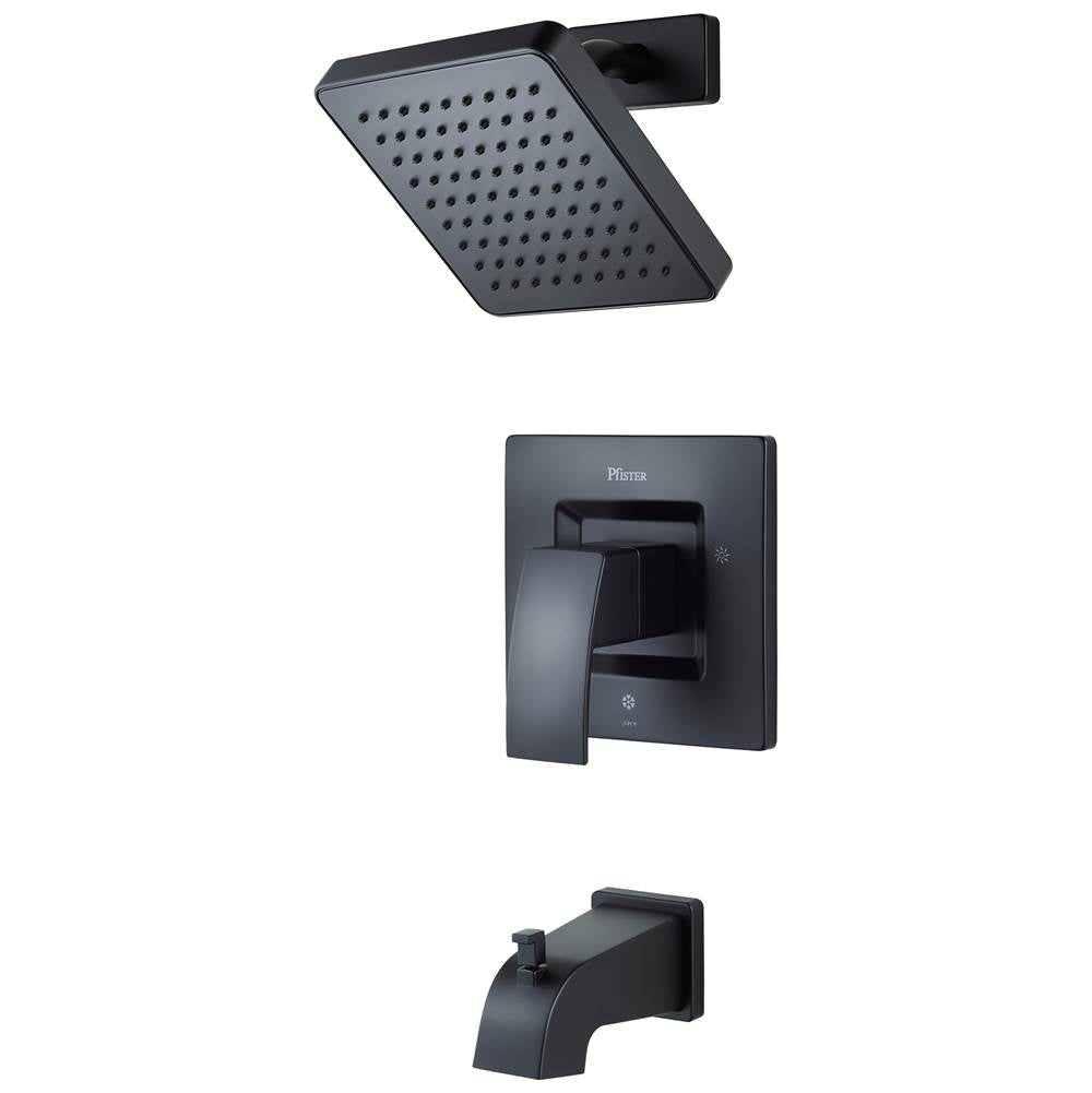 Pfister - Kenzo 1-Handle Tub & Shower Trim Kit in Matte Black - Matte Black