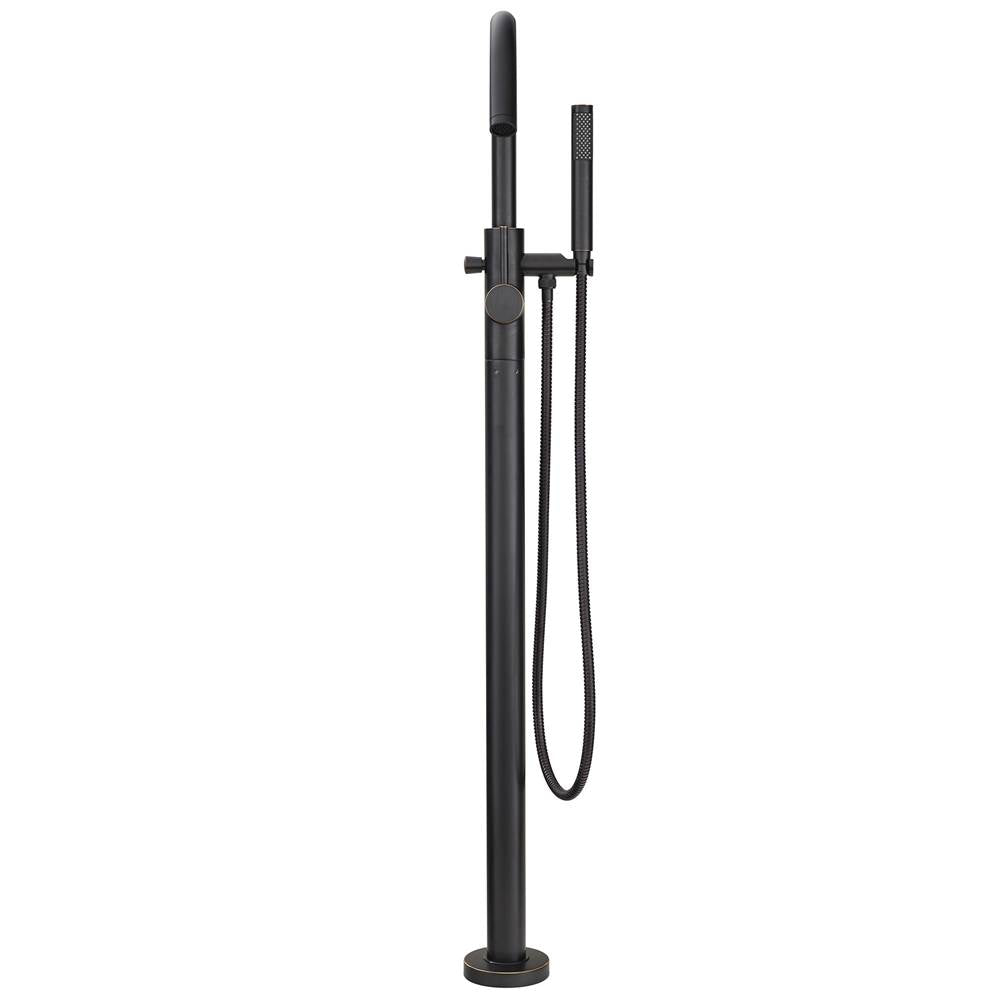 Modern Free Standing Tub Filler in Matte Black