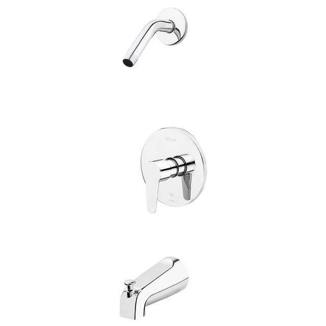 Pfister - Pfirst Modern 1-Handle Tub & Shower, Trim Only Less Showerhead in Polished Chrome - Polished Chrome