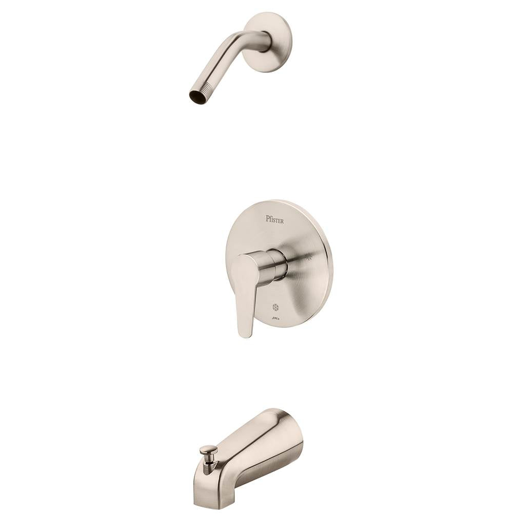 Pfister - Pfirst Modern 1-Handle Tub & Shower, Trim Only Less Showerhead in Brushed Nickel - Brushed Nickel