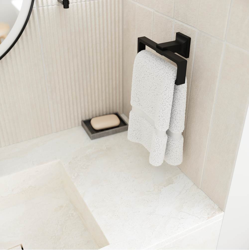 Verve Towel Ring in Matte Black