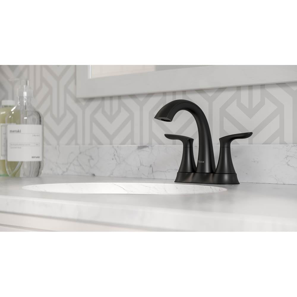Weller 2-Handle 4'' Centerset Bath Faucet in Matte Black