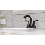 Weller 2-Handle 4'' Centerset Bath Faucet in Matte Black