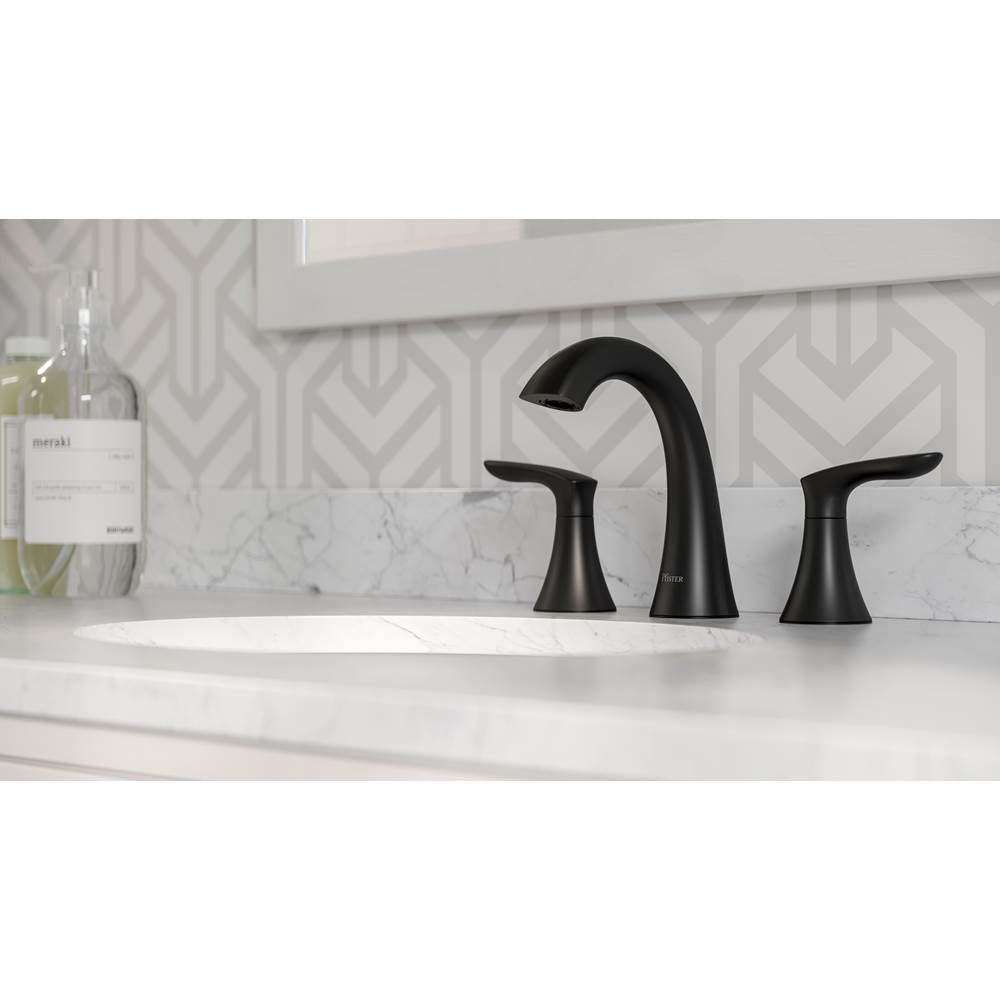 Weller 2-Handle 8 in. Widespread Bathroom Faucet in Matte Black
