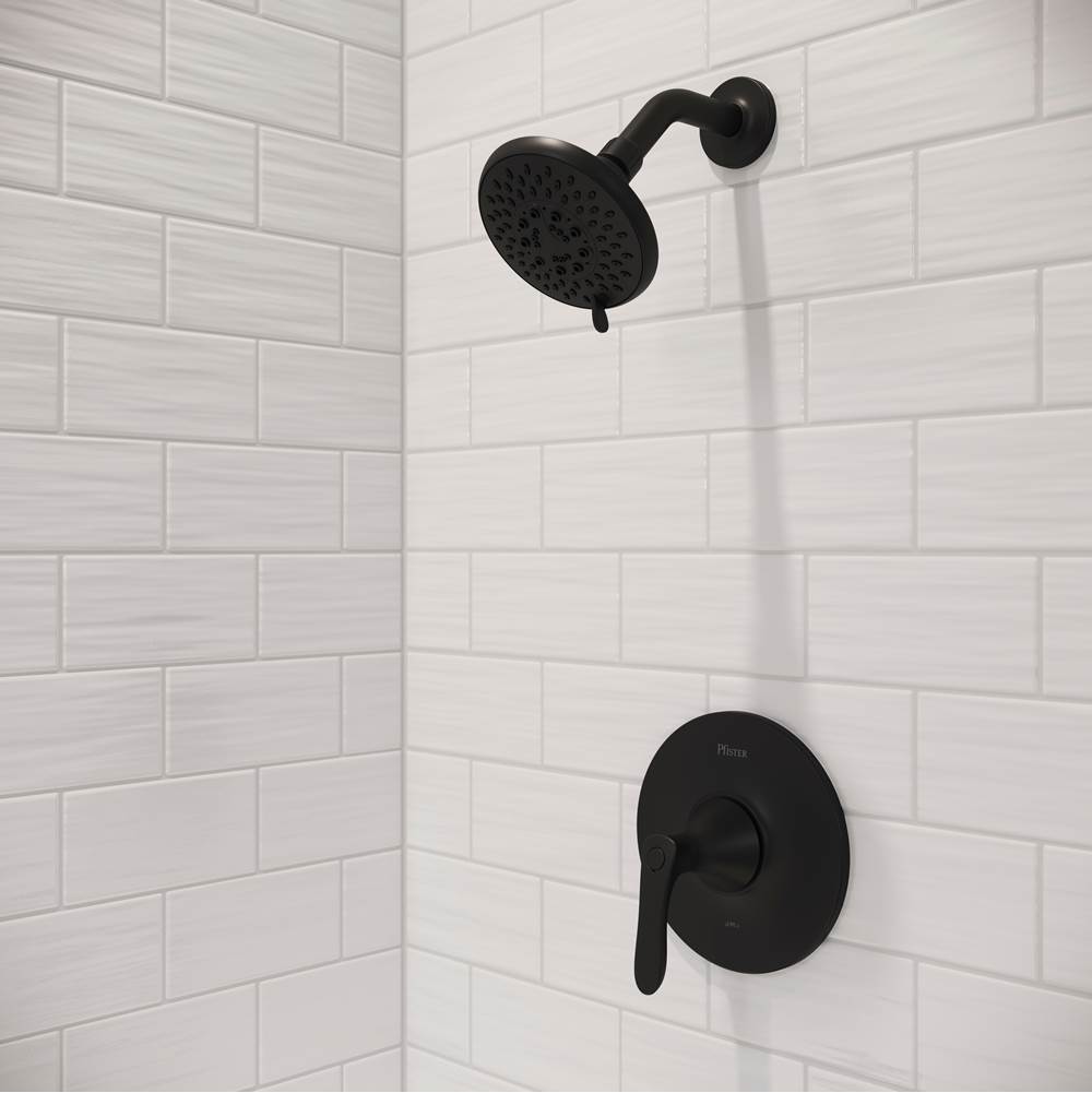 Weller 1-Handle Shower Only Trim Kit in Matte Black