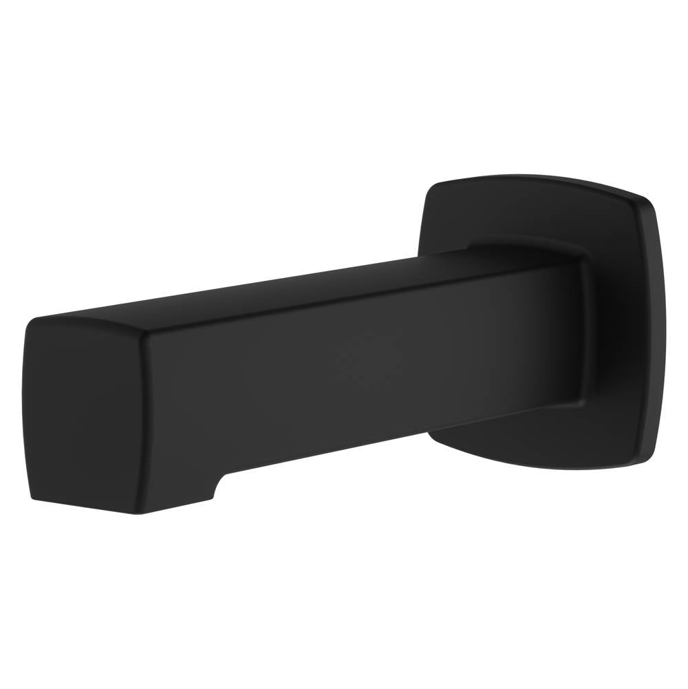 Pfister - Squared Non-Diverting Tub Spout in Matte Black - Matte Black