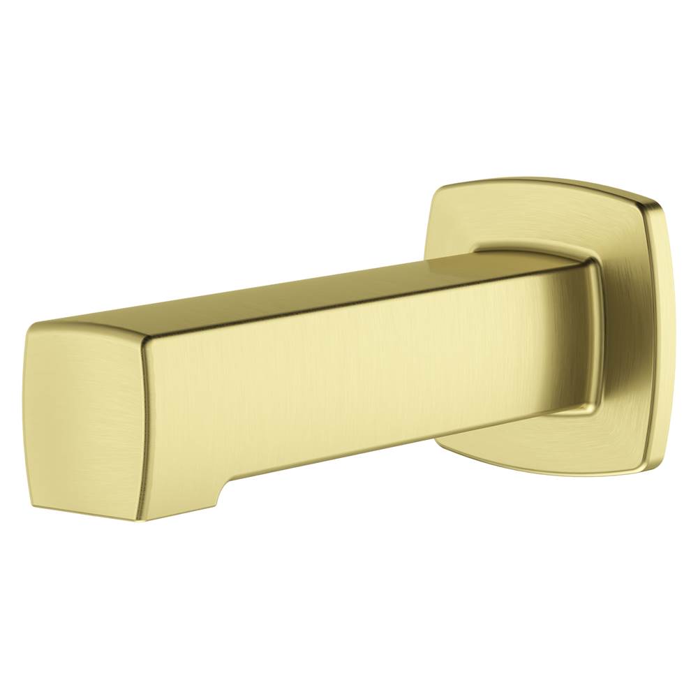 Pfister - Squared Non-Diverting Tub Spout in Matte Black - Brushed Gold