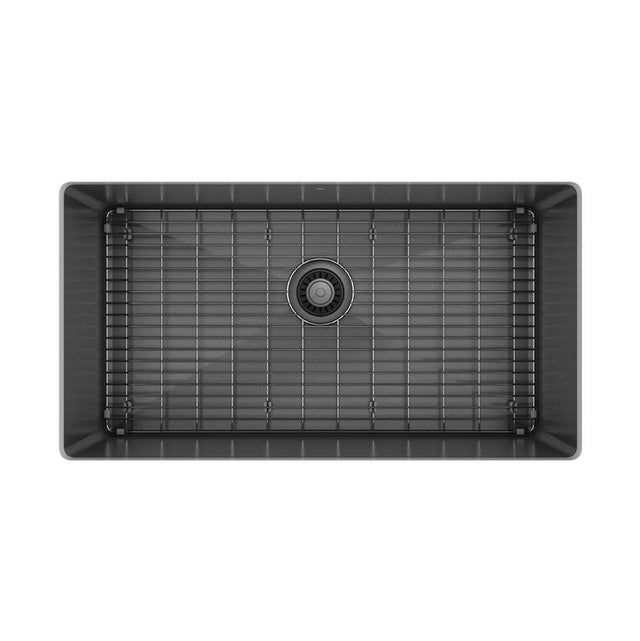 Prochef by Julien - Prochef Single Bowl Undermount Kitchen Sink With Bottom Grid Proinox H75 Black Stainless Steel, 30X16X10 - Black