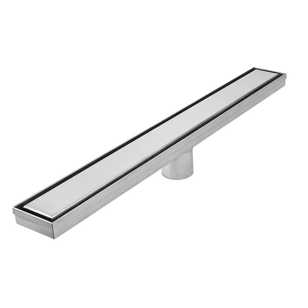 QM Drain - Bay Series. 48'' Linear Drain. Reversible 2 in 1 grate - Satin