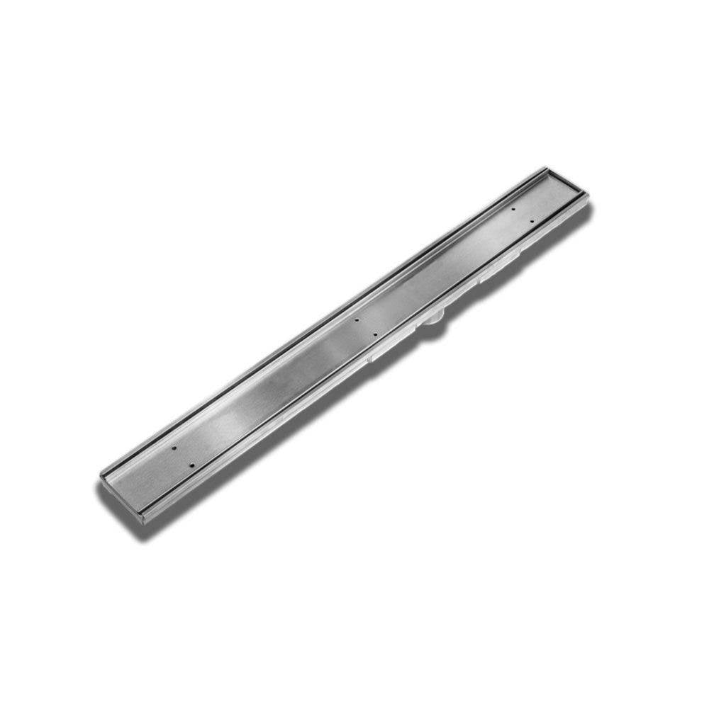 QM Drain - Delmar Series. 96'' Adjustable Kit (3'' High Flow outlet):  Mist (Tile-in) Line. Satin - Satin
