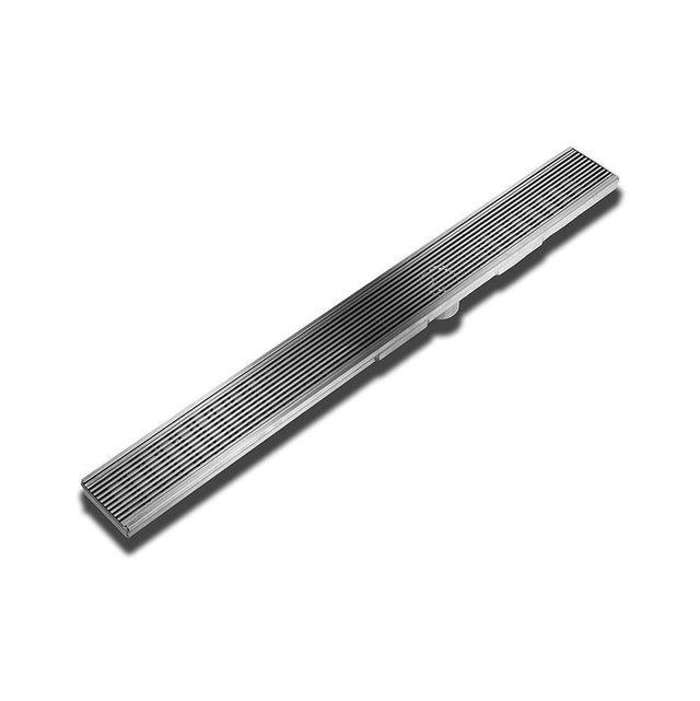 QM Drain - Delmar Series. 60'' Adjustable Kit (3'' High Flow outlet):  Wedgewire Line. Satin - Satin