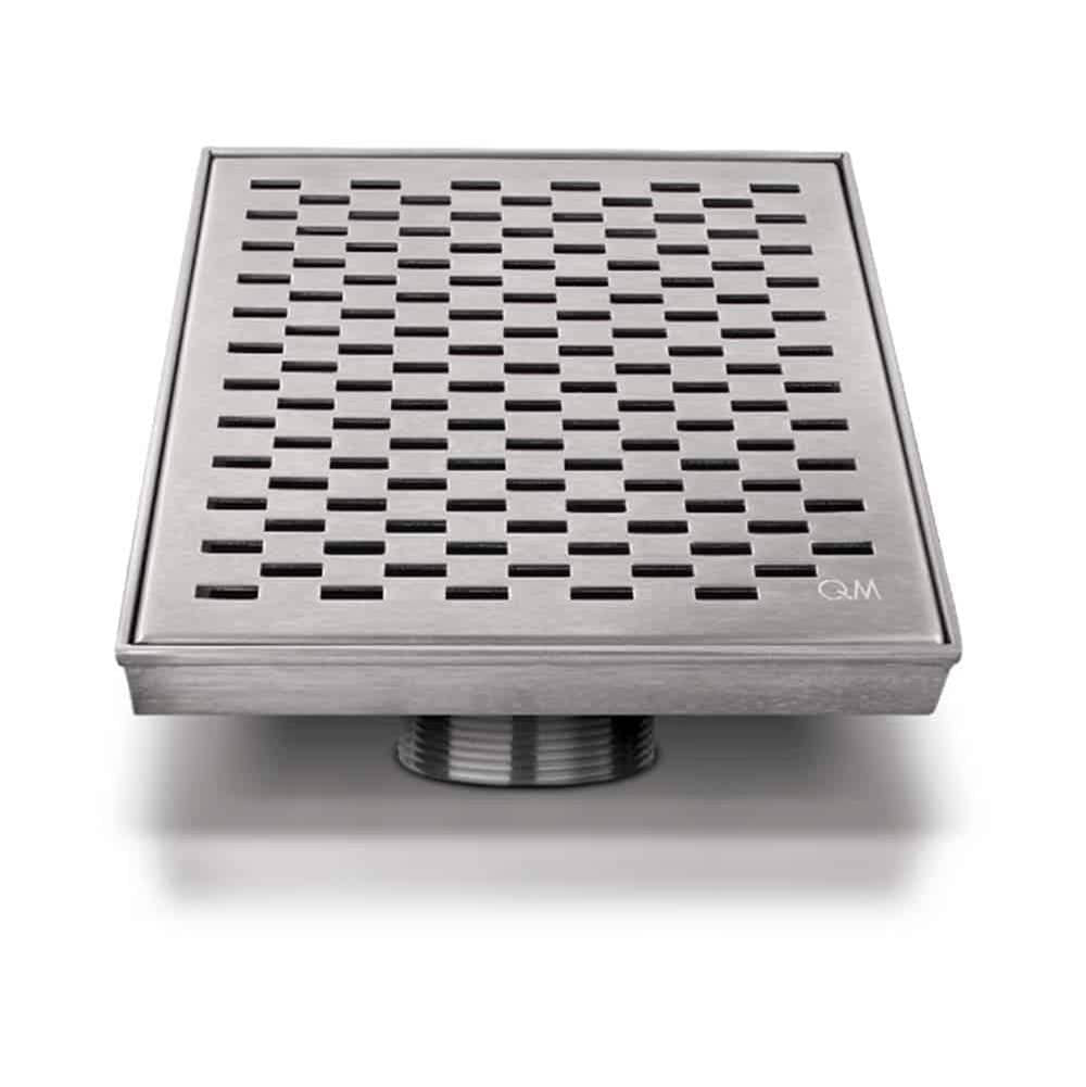 QM Drain - Delmar Series. Delta Line. 5 3/4'' Square Drain. Satin fin. - Satin