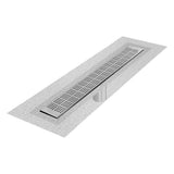 QM Drain - Delmar Series. 28'' Standard length Flange Edge linear drain.  Kai Line. Polished - Polished