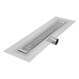 QM Drain - Delmar Series. 48'' Standard length Side Outlet linear drain.  Kai Line. Polished - Polished