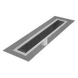 QM Drain - Delmar Series. 48'' Standard length Flange Edge linear drain.  Delta Line. Black - Black